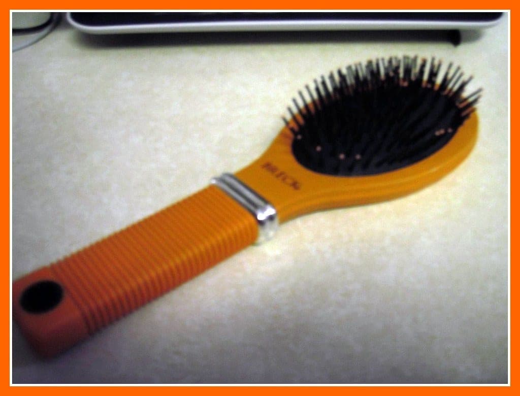 Grooming tools laid out together: shears, comb and clipper